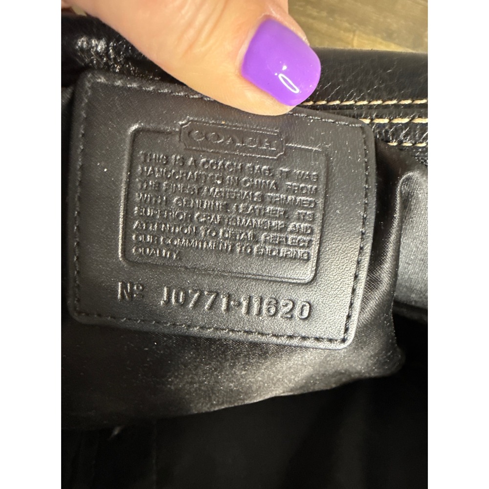 Coach Hampton Black C Monogram Leather/Canvas Satchel Handbag 11620 Y2K - Picture 11 of 13